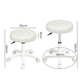 Levede 4x Rolling Bar Stool Swivel Salon SPA Chair Beige BR1065-BGX4