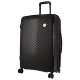 Pierre Cardin Inspired Milleni Checked Luggage Bag Travel Carry On Suitcase 65cm - Black V563-MONACO-MEDIUM-BLACK