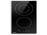 Devanti Electric Ceramic Cooktop 30cm CCT-B-2B-3Z-TOUCH-BK