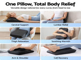 Livemor Back Massager with Heat and Traction, Neck and Shoulder Massage Pillow, Ergonomic Backrest BACK-MASSAGER-TRA-BK