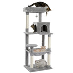 Grey Road Cat Tree Tower Scratching Post Scratcher Cats Condo House Bed 143cm V201-W12900685