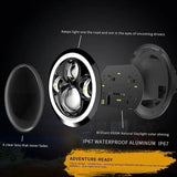 LED Headlight 150W Round LED Headlamp H4 H13 6500K Waterproof Low Beam, 150W, 7 in V1237-MS-626-177