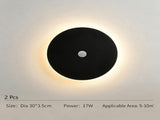 30CM Black Sensor Eclipse Wall Light 2Pcs Stepless Dimming V1221-XM-LB453-GM31
