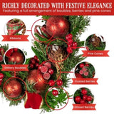 Christabelle 1.85m Christmas Garland with Red Berries Pine Cones Baubles Bows Tree Decoration O 112_GUE511
