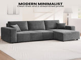 Sarantino Caliana Reversible L Shape Sofa Bed with Storage & Backrest - Grey SOFA-MLM-326-GY