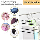 Pants Hangers Space Saving,3 Pack S-Type Non-Slip Stainless Steel Clothes Pants Hangers Closet V1192-AZ-W-31940