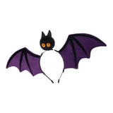 Purple Halloween Bat Wing Headband with Furry Ears and Orange Eyes - Velvet Costume Accessory for V888-ELOSUNG56068-2