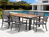Gardeon 7PCS Outdoor Dining Set Table and Chairs Patio Garden Furniture Bistro Set FF-DINING-7PLW-BK-ABC