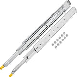 Drawer Slides with Lock, 1 Pair 60 inch, Heavy-Duty Industrial Steel up to 500 lbs Capacity, 3-Fold V952-SDSSSCTD60500CW2TV0