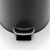 SOGA 2X Foot Pedal Stainless Steel Rubbish Recycling Garbage Waste Trash Bin Round 12L Black RUBBISHBINROUND12LBLACKX2