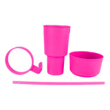 2 In 1 Snack Drink Cup with Straw Large Opening Plastic Beverage Cup Top Snack Bowl for Movie V1294-YM0901-3118230165615