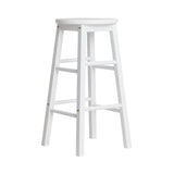 Artiss 2x Bar Stools Round Chairs Wooden White BA-G-7033-WHX2