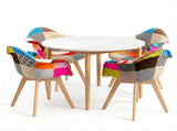1 Artiss Dining Table and 4 Mid Century Chairs Set White DSET-TAB01-66FBX4