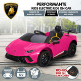 Kahuna Lamborghini Performante Kids Electric Ride On Car Remote Control Pink CAR-LAM-PK