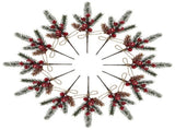 24 PCS Artificial Xmas Floral Picks Holiday Decor Red Artificial Berry Picks Stem For Gathering V1294-YM0901-240801FB04-1