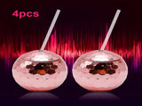 Cups Disco Ball Drink Tumbler 1970s Ball Cups with Lid and Straw, Disco Flash Ball Cocktail Cups for V1370-AZ4-01905