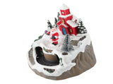 Xmas Music Box Resin Rotating Light Up Train Musical Box Tabletop Ornament for Holiday Home Decor V1294-YM0901-240626FB08-1
