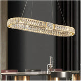 BAMDECOR C3319 Modern Linear Crystal Chandeliers Fixtures Contemporary Round Chandelier V255-BAM-C3319-L100