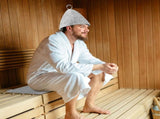 6Pcs Sauna Hats & 6Pcs Sauna Mats, Felt Sauna Hat, Bath Hair Caps with Loops, Heat Insulation Sauna V1107-113-14727