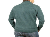100% SHETLAND RAGG WOOL Half Zip Up Knit JUMPER Pullover Mens Sweater Knitted - Sherwood - M V563-SW-HZ-SHWD32-M