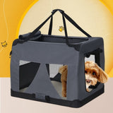 i.Pet Pet Carrier Soft Crate Dog Cat Travel 82x58CM Portable Foldable Car XL PET-CARRIER-XL-GR