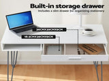 Artiss Computer Desk Drawer Cabinet Home Office Desks Workstation 100cm White FURNI-C-DESK-MET-100WH