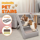 Furtastic Foldable Pet Stairs 50cm Dog Ladder Cat Ramp with Non-Slip Mat for Indoor and Outdoor PTS-EJE-433-GY