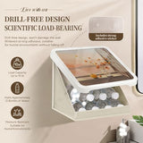 Bathroom Mural Storage Cabinet, 15 * 15in Waterproof Foldable Organizer, No Drill Wall Mounted V1107-113-41501-BEG-A