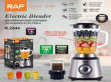 2-in-1 Electric Blender and Grinder with 1.5L Glass Jar and Compact Mill Cup for Smoothies, Juices, V1341-ZY-2TR7J9LW-SILVER