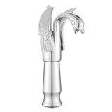 Swan-Shaped Single-Handle Single-Hole Vessel Faucet Deck-Mounted Bathroom Sink Faucet, Tall Model, V1107-113-27091-WHI-33CM