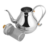 1.2L Stainless Steel Gooseneck Pour Coffee Drip Kettle Tea Filter Pot Indoor V1294-YM0722-JYB01750
