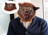 Coffee Color Furry Wolf Mask Full Face Design Durable Vinyl Material for Masquerade V1370-AZ4-18390
