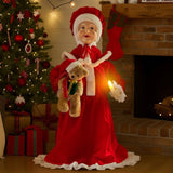 Christabelle 1.1m Musical LED Animated Christmas Mrs Claus Glowing Candle Ornament Decoration 112_NK101