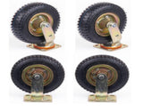 4x 8 Inch Castor Caster 2x swivel 2x fixed Pneumatic Tyres Wheels Trolley Cart Wheelbarrow V324-4X8ININFTYRE