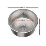 Cefito Kitchen Sink 43cm Round Stainless Steel Basin Single Bowl Silver SINK-RO-43-SI