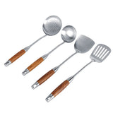 4Pcs/Set 304 Stainless Steel Rosewood Cooking Utensils Cookware Set Kitchen Tool V1294-YM0901-3118200130311