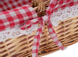 Wicker Picnic Basket Detachable Lining Vintage Spacious Capacity Hand Woven Basket for Camping V1294-YM0901-3111250051011
