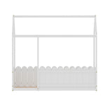 Artiss Bed Frame Wooden Kids House Single Frame White KORI WBED-KORI-S-WH-AB