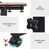 Artiss Laptop Desk Table Fan Cooling Walnut 60CM LA-DESK-LEO-L1-WA