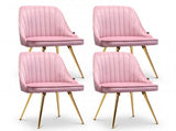 Artiss Dining Chairs Set of 4 Velvet Channel Tufted Pink UPHO-D-DIN203C-VEL-PKX4
