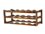 Wine Rack Pine Wood Wine Bottle Storage Shelf Display Organizer Decor for Countertop Home 3 Layer 15 V1294-YM0703-3116230002811