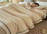 Extra Thick Flannel Fleece Throw Blanket Double Layer Warm & Soft Blanket for Bed, Couch, or V1366-AZ2-W-11873