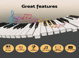Alpha Piano Keyboard 88 Keys Electric Electronic Keyboard Piano Gift Black EK-S88-BT-BK