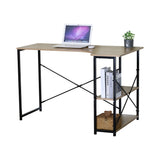 CARLA HOME Office Desk with 2 Shelves - Metal Frame - Natural - 120cm - Brown - Rustic V178-36432