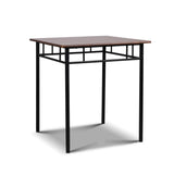 Artiss Dining Table And Chairs Set fo 3 Walnut MET-DESK-356-WN