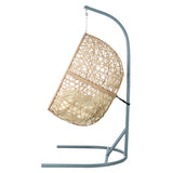 Gardeon Outdoor Egg Swing Chair Wicker Rattan Furniture Pod Stand Cushion Yellow HM-EGG-J-NEST-S-YE-AB