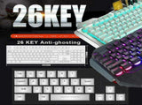 104 Keys Wireless Gaming Keyboard Mouse SetMouse Pad, RGB LED Backlit PC/Laptop Black-RGB V201-W10916988