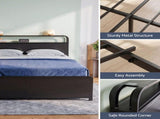Artiss Queen Metal Bed Frame 4 Drawers Hidden Storage Headboard HEDY MBED-D-HEDY-Q-BK-ABC