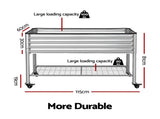 Green Fingers Mobile Raised Garden Bed with Wheels Storage Shelf 81cm Height for Vegetables Herb GARDEN-AG-PLAT-SL