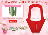 48 Pcs Mother's Day Flower Bouquet Holder Bulk with Handle Pink Red Florist Floral Bouquet Boxes for V1258-DP02-F-809
